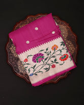 Deep Pink Tussar Saree